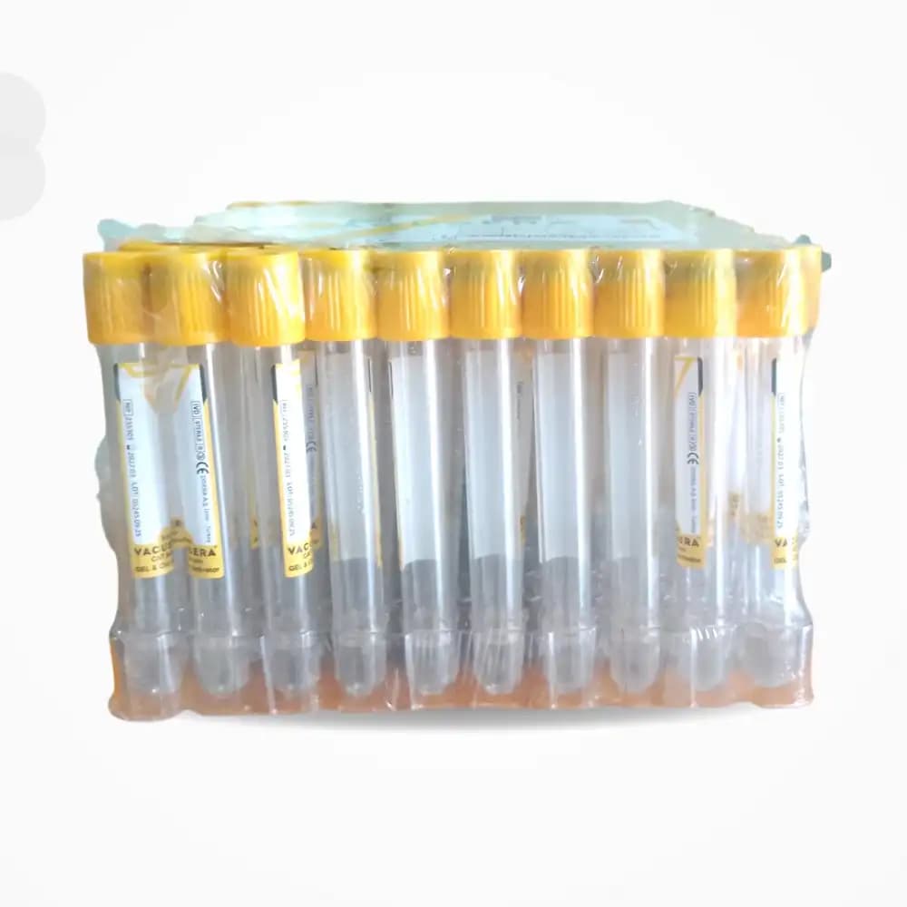 Vacusera Vakumlu Jelli Boş Tüp 5 ML (Sarı Kapak) 100'lü Paket